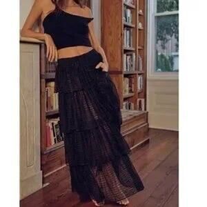 Free People Lets Go Girls Lacey Maxi Skirt XL NWT